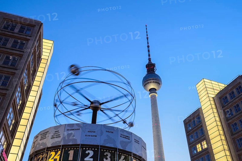 Urania World Clock in front of the TV Tower