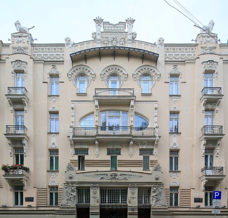 Art Nouveau facade of the house Alberta iela 4 or Albert Street 4