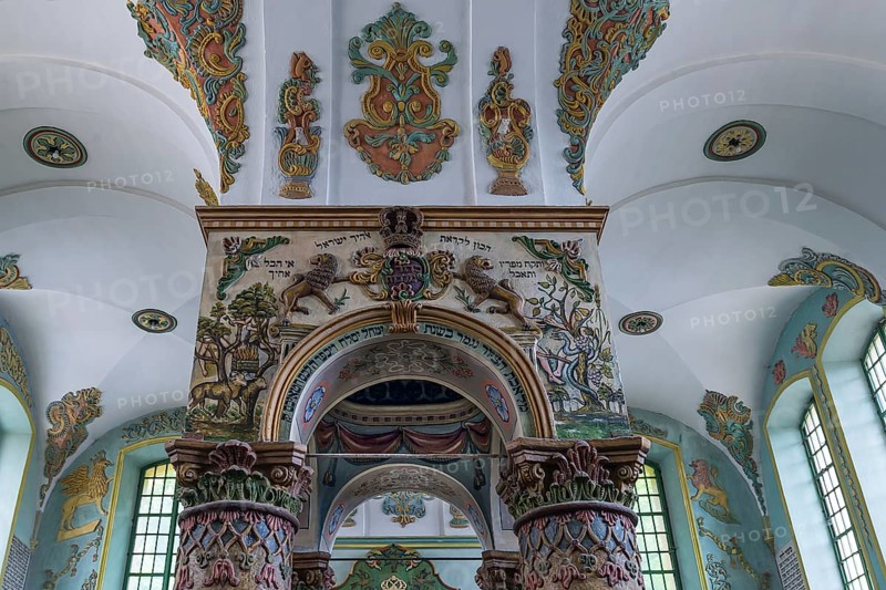 Detail of the central Bima of the synagogue in Lancut formerly Landshut