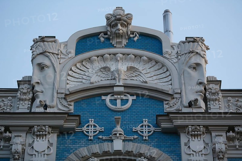 Art Nouveau facade of the house Eliza iela 10b or Elizabeth Street 10b