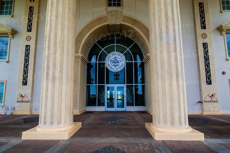 Entrance of the Parliament building of Palau