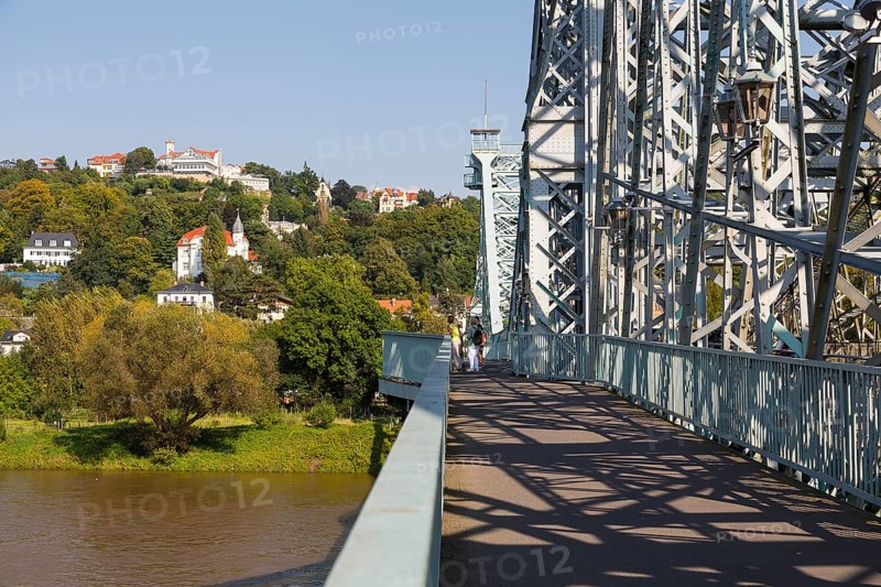Blue Wonder bridge or Loschwitz Bridge