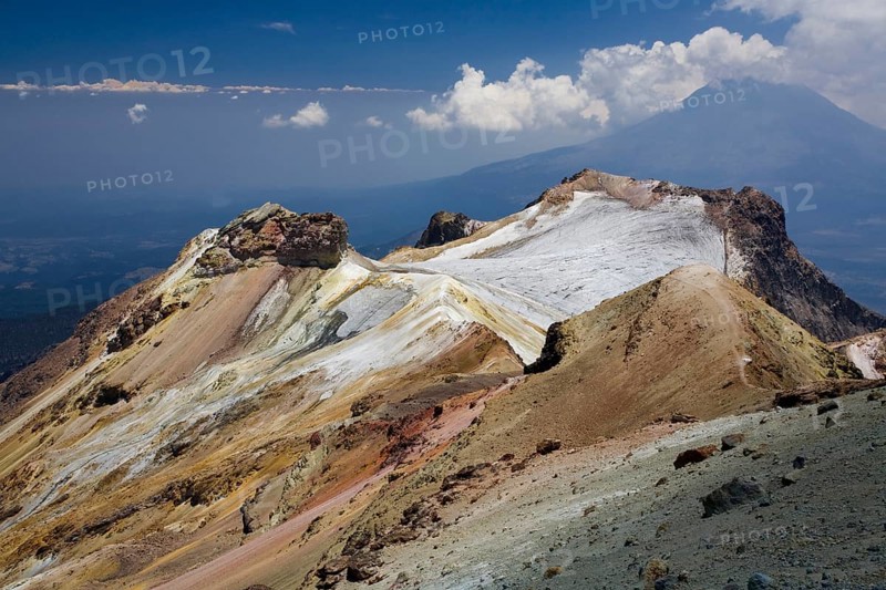 Mountain landscape near the summit of the Iztaccihuatl