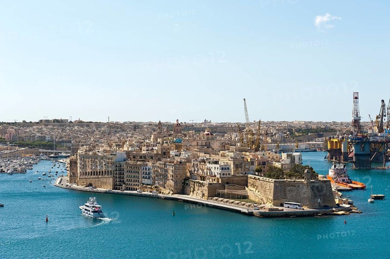 View of the historic centre of Senglea from Valletta