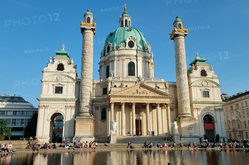 Baroque Karlskirche church designed by Johann Bernhard Fischer von Erlach