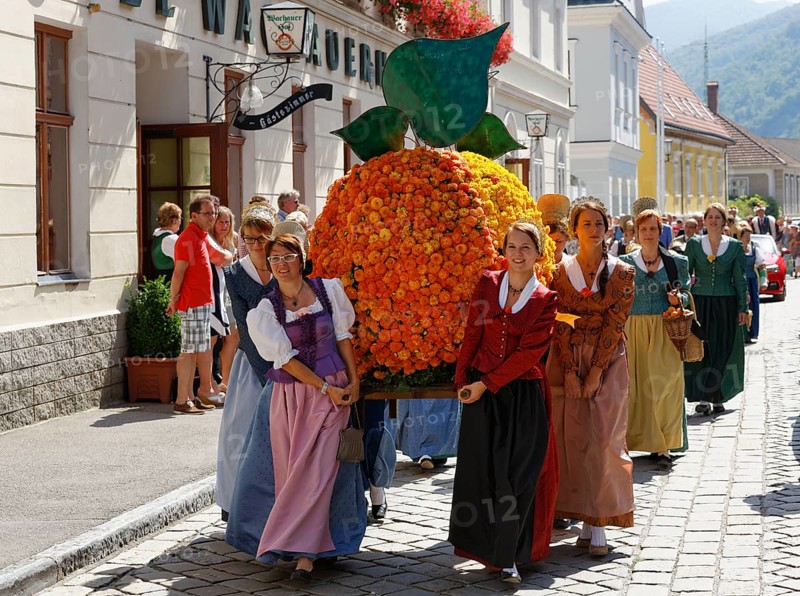 Procession for the Marillenfest apricot festival