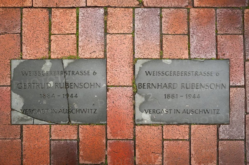 Two stumbling blocks in memory of murdered Jewish citizens during the Nazi period 1933-1945