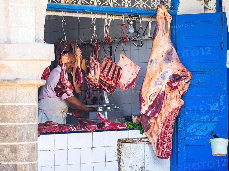 Meat seller in the Souk