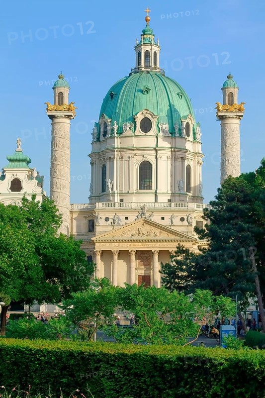 Resselpark with the baroque Karlskirche church designed by Johann Bernhard Fischer von Erlach