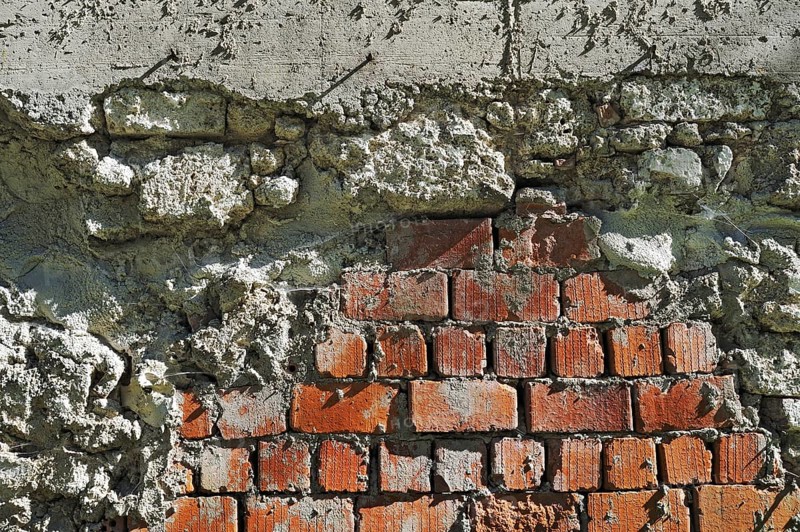 Concrete and brick wall