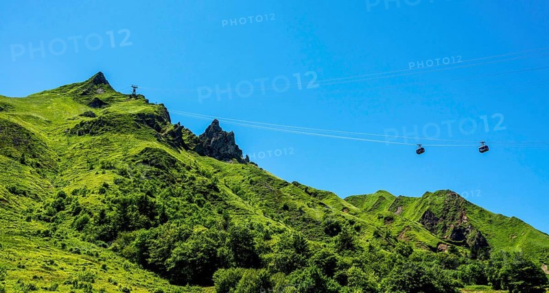 View on Puy de Sancy with cable car