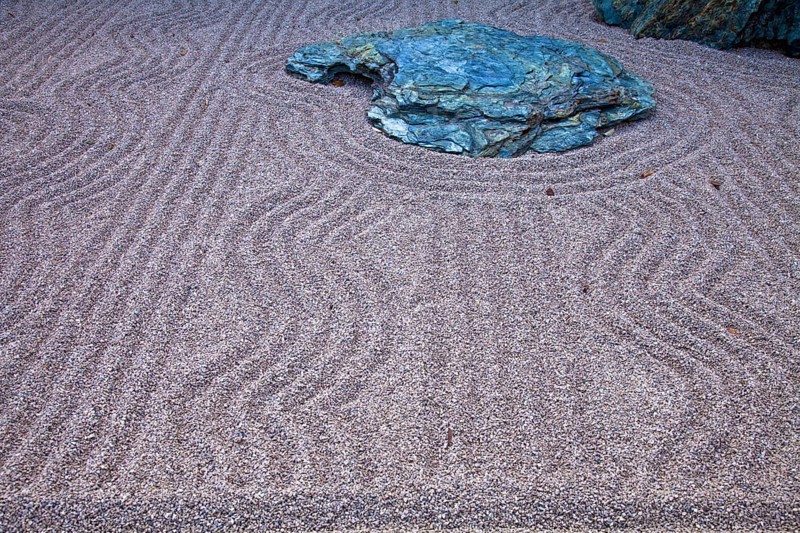 Zen garden at Japanese gardens in Larvotto
