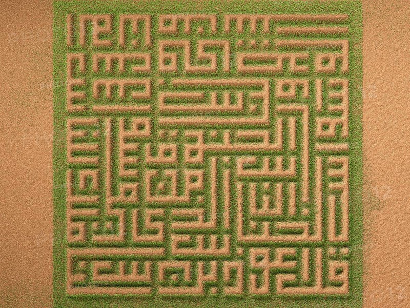 Kufic script of the sura 'An Naas'