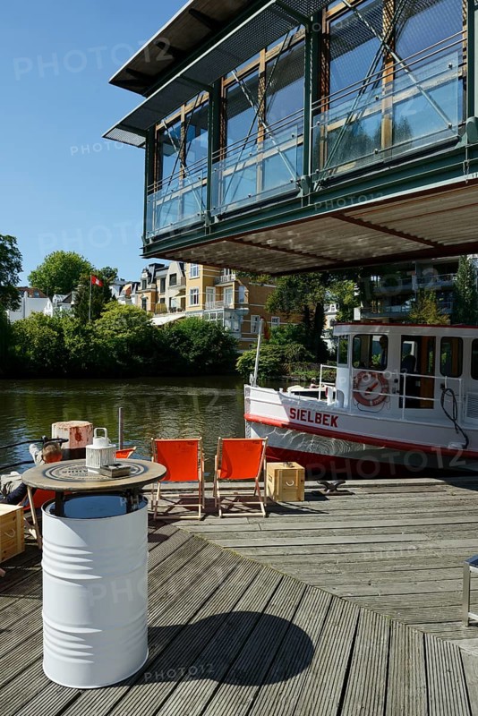 Alster river steamer on Osterbekkanal canal