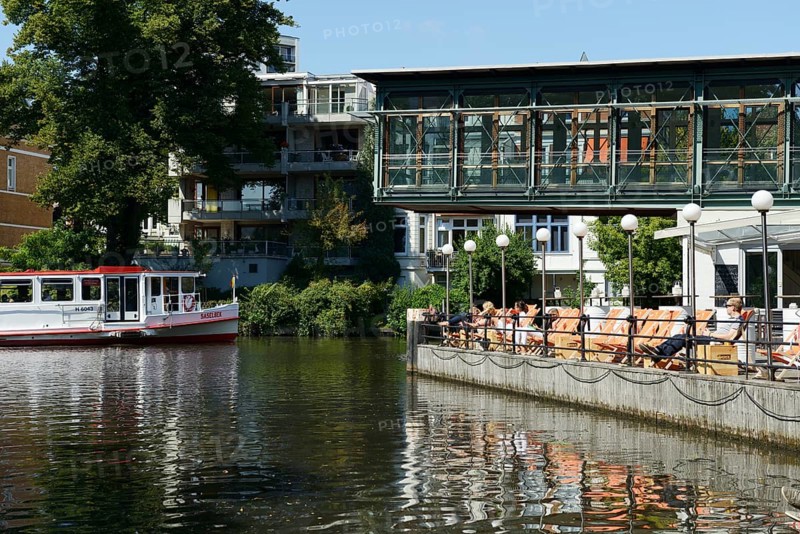 Alster river steamer on the Osterbekkanal canal
