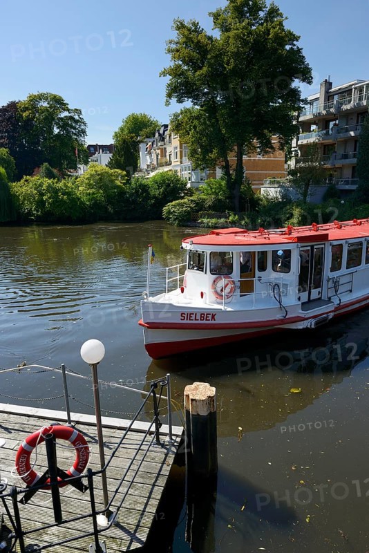Alster river steamer on Osterbekkanal canal