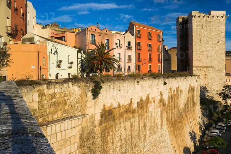 Evening light at Torre del Elefante in the Castello quarter of Casteddu
