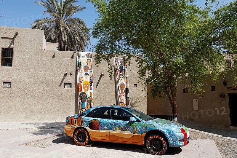 Artistically painted car