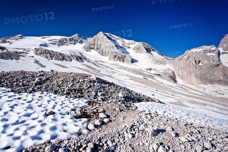 View on the way to the peak of Marmolada mountain