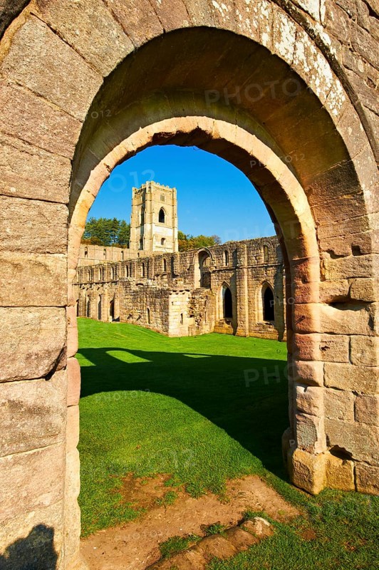 Arched doorway into Fountains Abbey