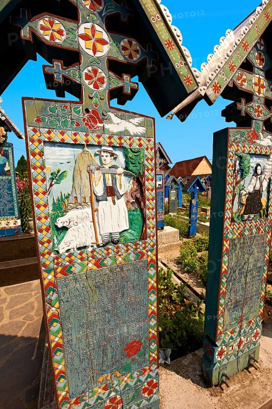 Tombstones in The Merry Cemetery
