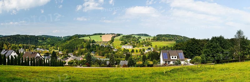 Landscape near the town of Thermalbad Wiesenbad as seen from Freiberger Strasse street