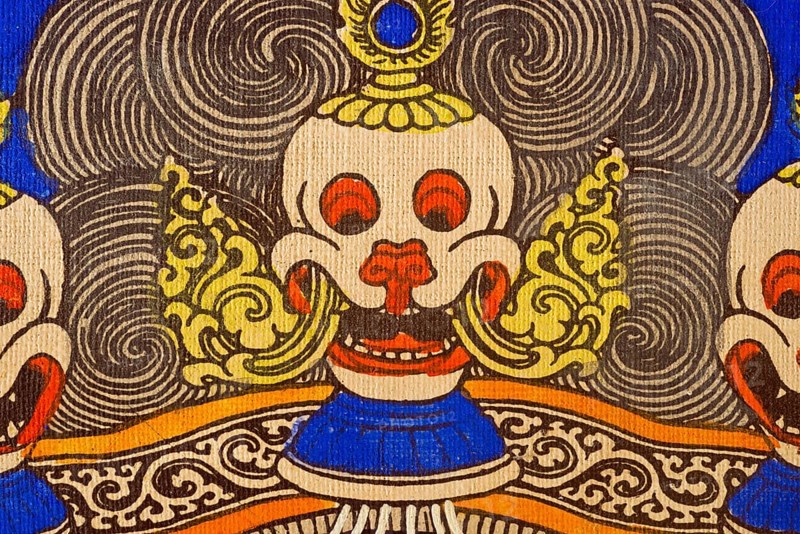 Skull with crown of Yama