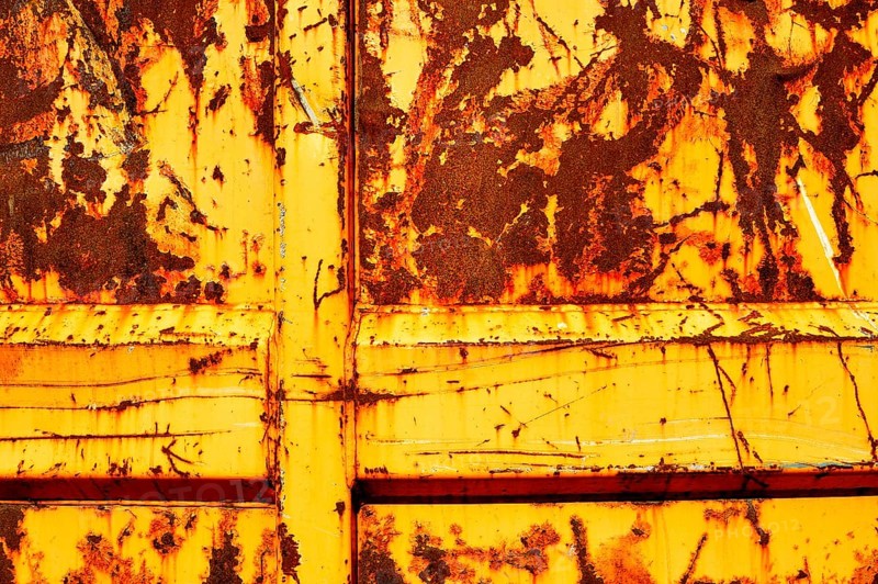 Yellow-orange paint and rust