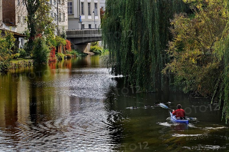Paddler on the Altmuehl River