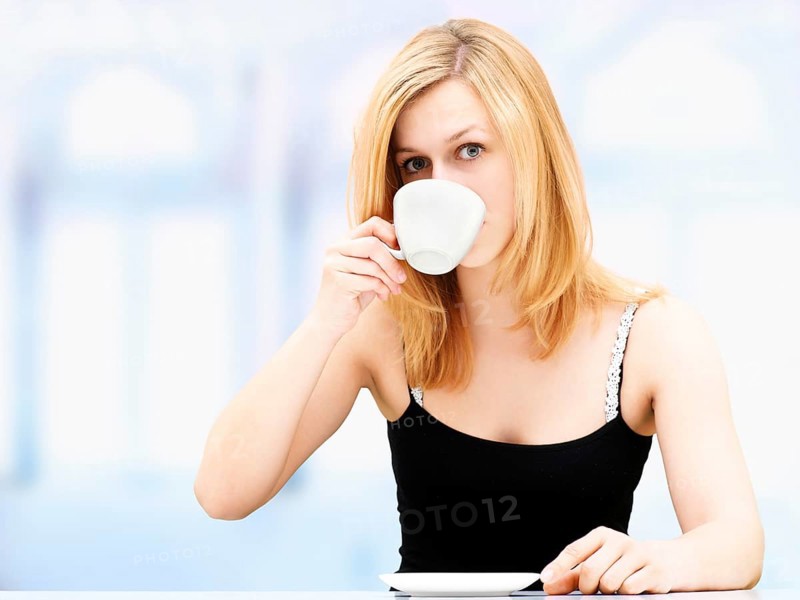 Woman drinking coffee