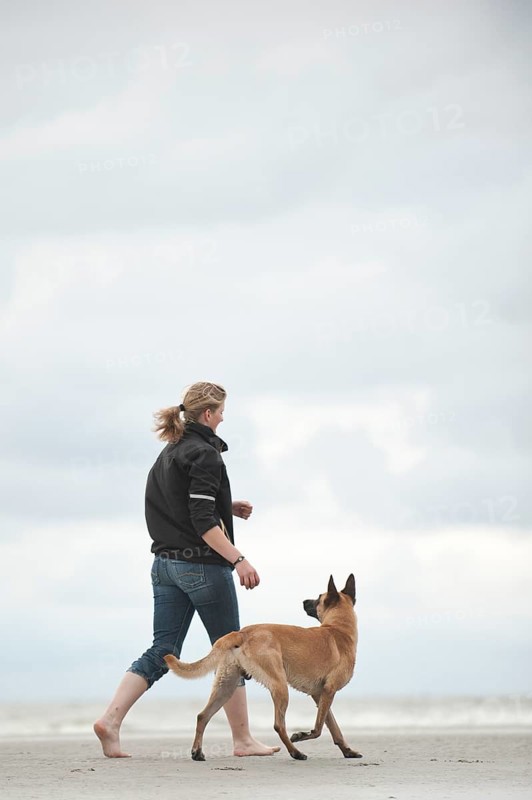 Woman with a Hollandse Herdershond