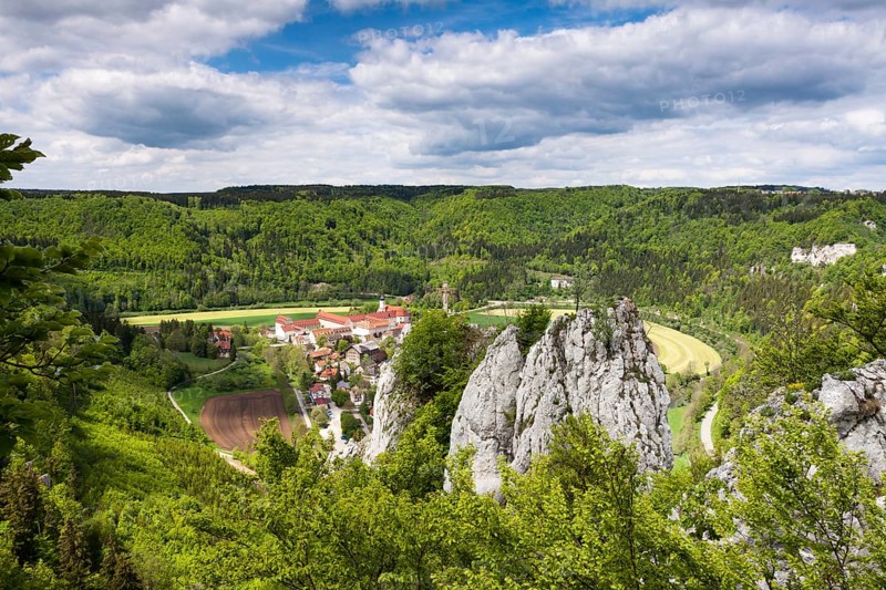 View towards Beuron Archabbey in the Danube Valley