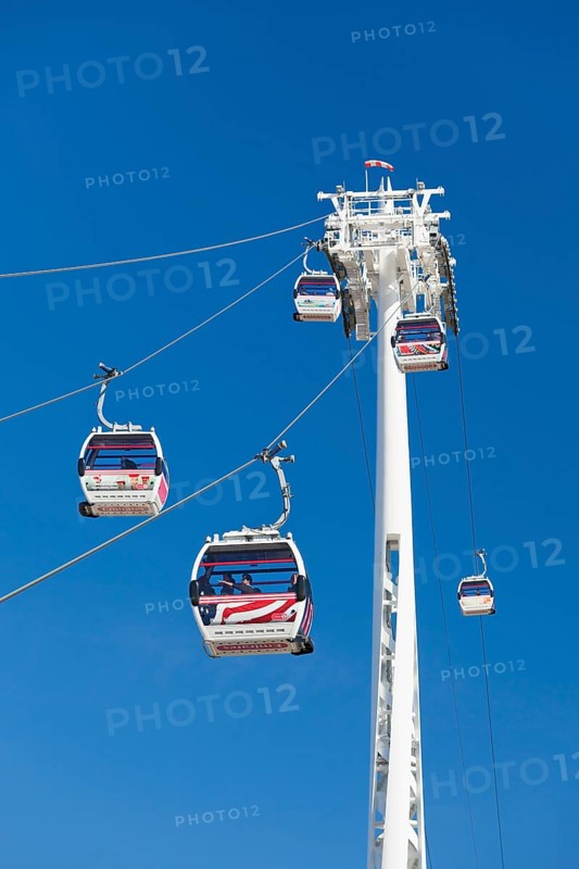 Emirates Air Line cable car over the Thames