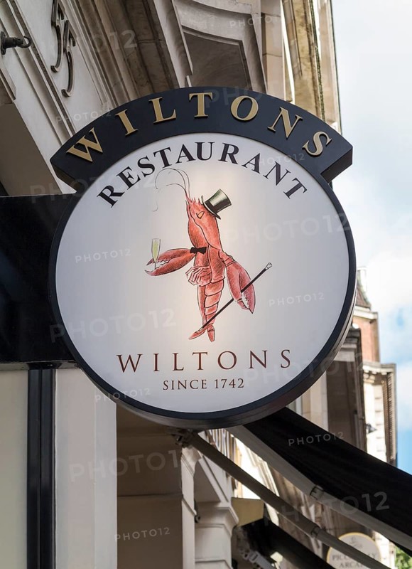 Wiltons restaurant sign in Jermyn Street