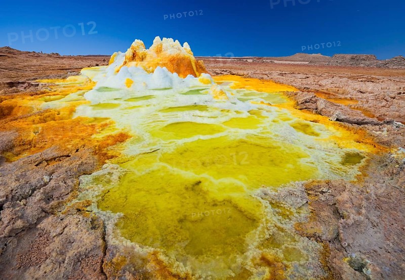 Landscape shaped by hydro-thermal activity at the Dallol volcano