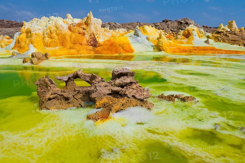 Landscape shaped by hydro-thermal activity at the Dallol volcano
