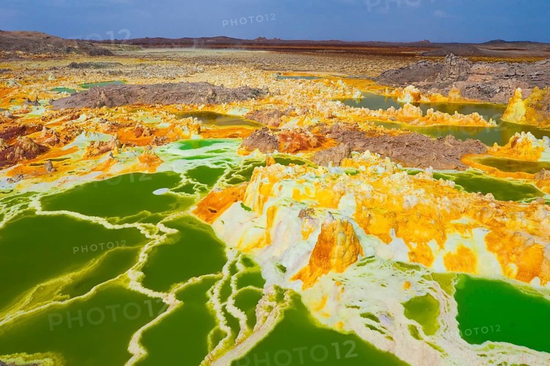 Landscape shaped by hydro-thermal activity at the Dallol volcano