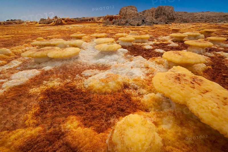 Landscape shaped by hydro-thermal activity at the Dallol volcano