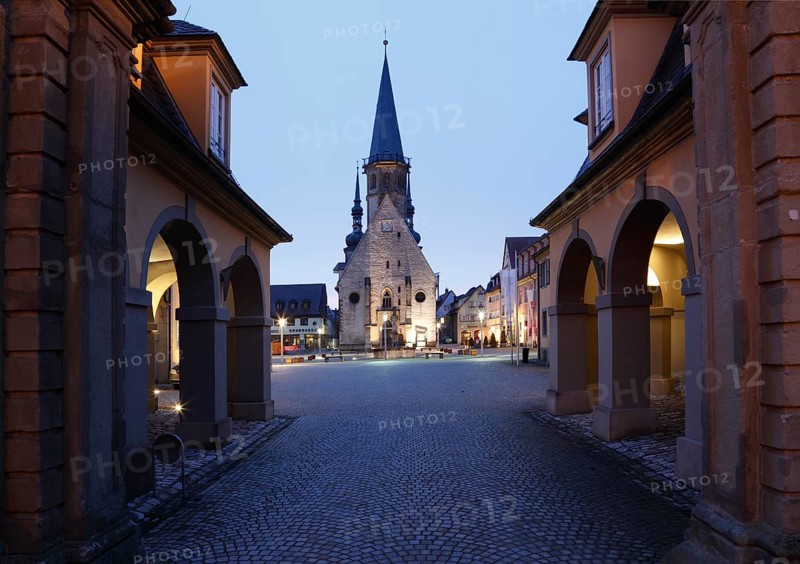 View from Schloss Weikersheim Castle to the Church of St. George