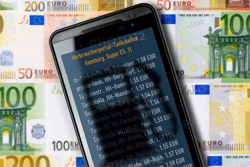 Smartphone with current fuel prices