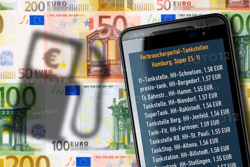 Smartphone with current fuel prices
