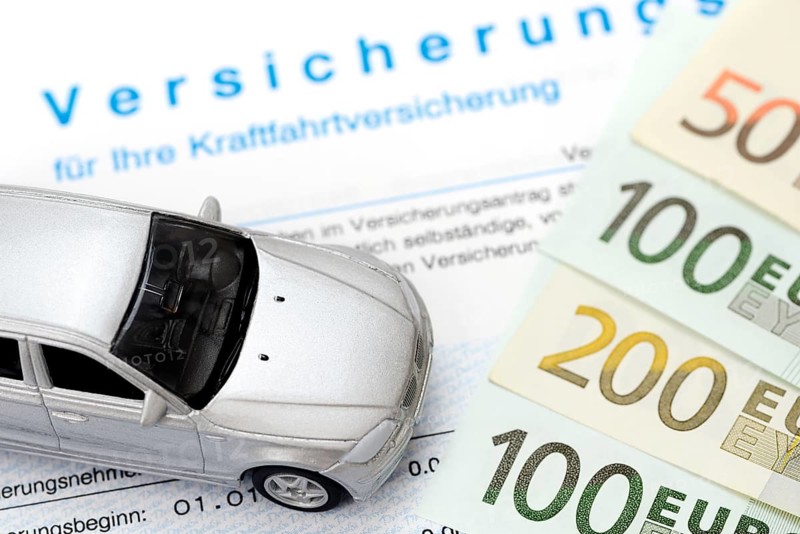 Car insurance contract and miniature car