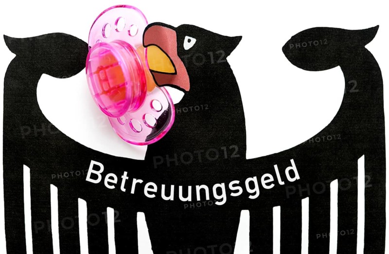 German federal eagle with pacifier