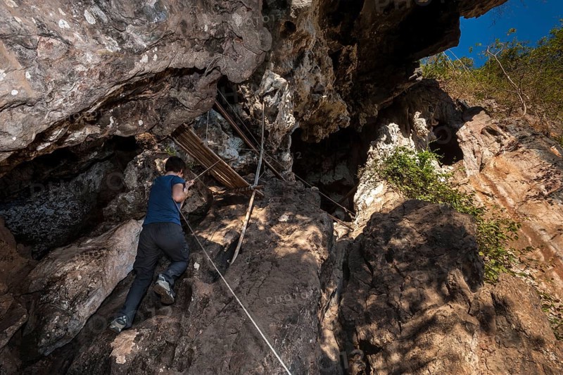 Woman climbing