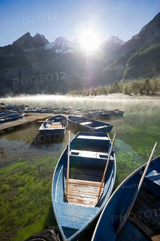 Boats and morning fog