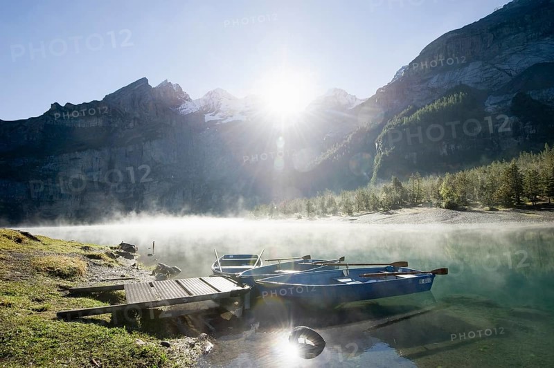 Boats and morning fog