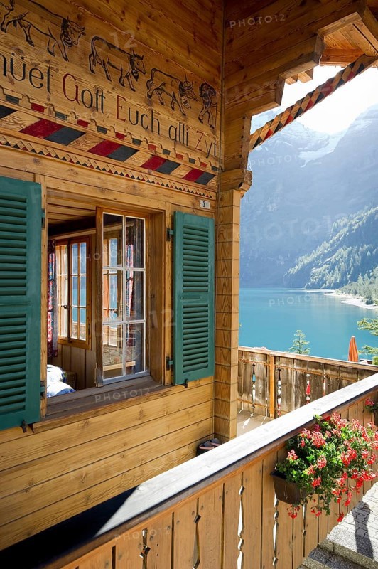 Log chalet at Oeschinensee