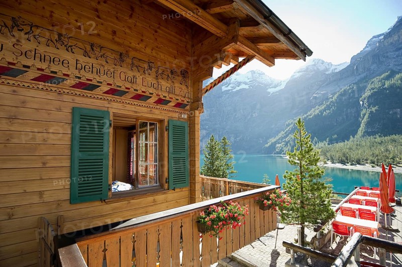Log chalet at Oeschinensee