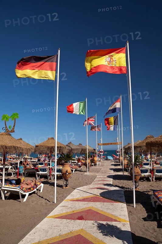 Flags on the way to the beach