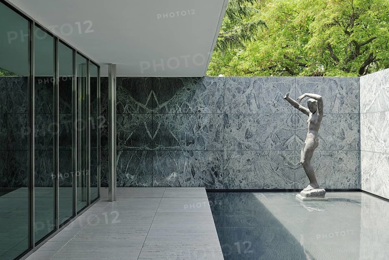 Sculpture in a water pool